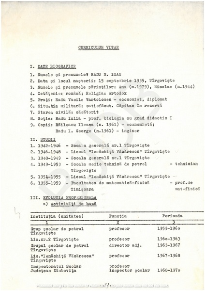 M-1351-1 - CV RADU N. IOAN